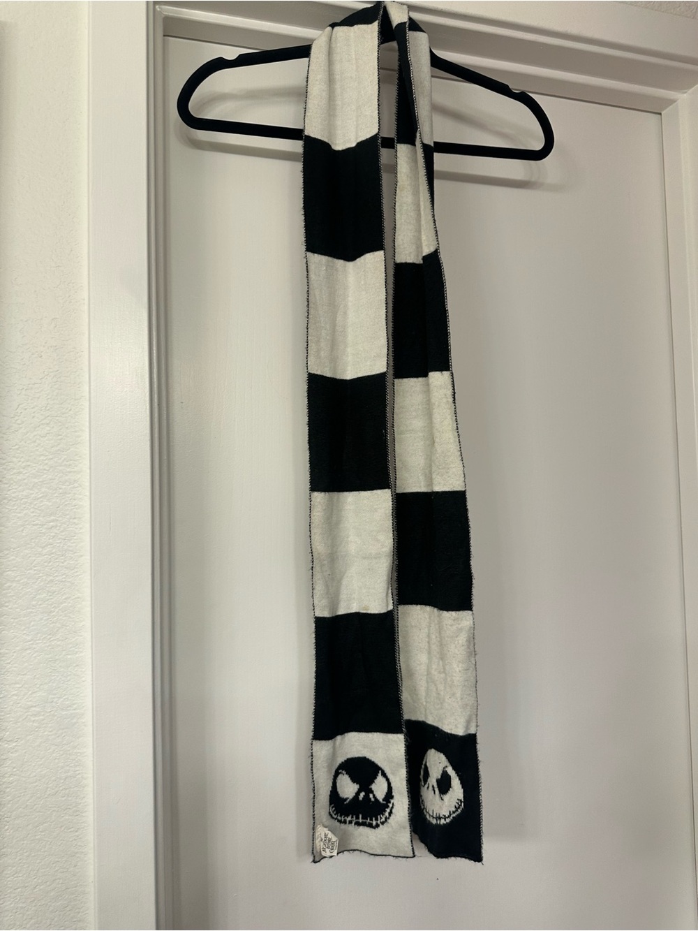 Disney Black and White Jack Skellington Stripe Scarf